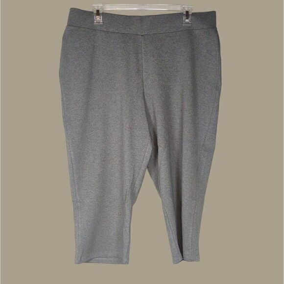 Coldwater Creek Mid Heather Gray Cropped Endless Comfort Pants Size Petite Large - Picture 1 of 6